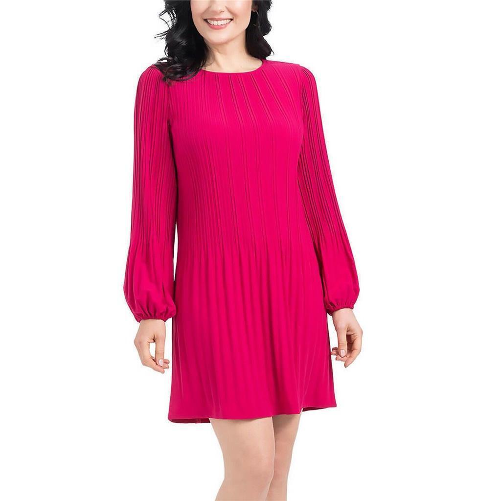 Hilary Radley Ladies' Pleated Dress, CHERRY, XS